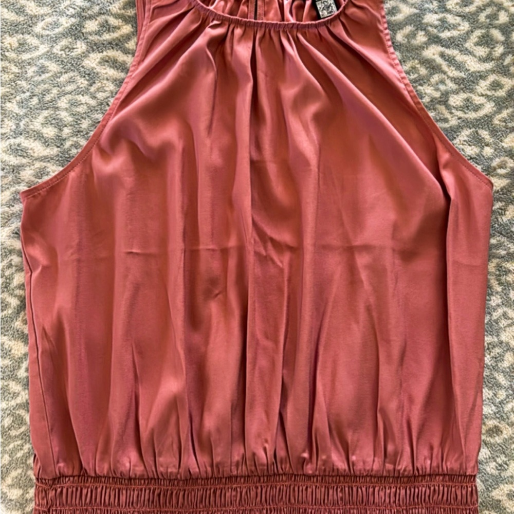 Express Pink Smocked Tank Top Relaxed Fit